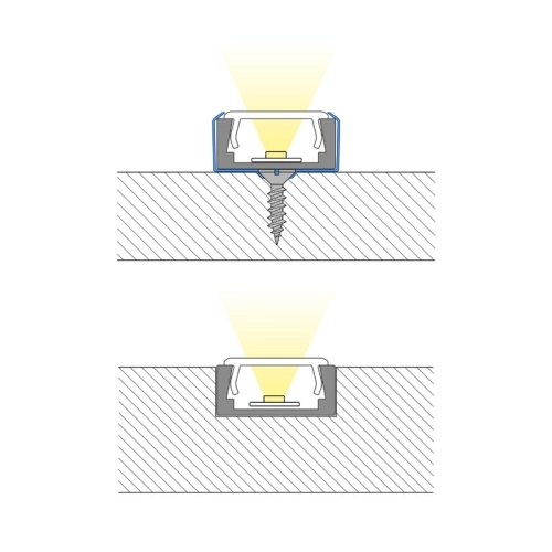 Přisazený hliníkový profil bílý PG2 16x8mm s mléčným difuzorem 1m McLED ML-761.312.74.1 (obrázek 3)
