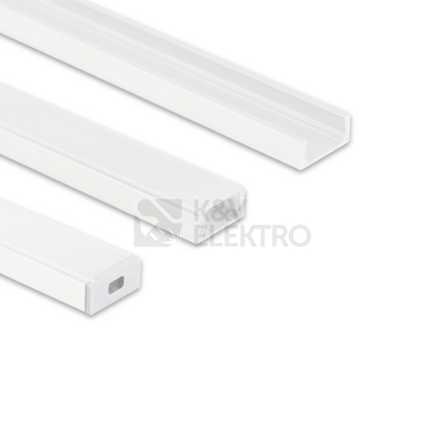 Přisazený hliníkový profil bílý PG2 16x8mm s mléčným difuzorem 1m McLED ML-761.312.74.1