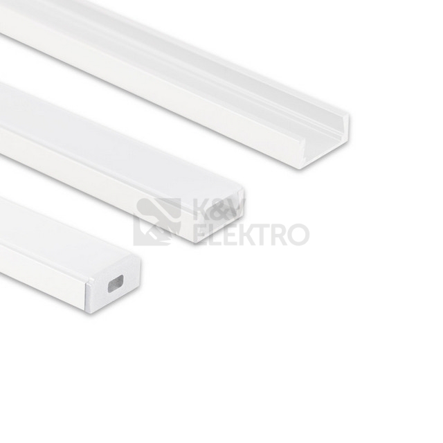 Obrázek produktu Přisazený hliníkový profil bílý PG2 16x8mm s mléčným difuzorem 1m McLED ML-761.312.74.1 0