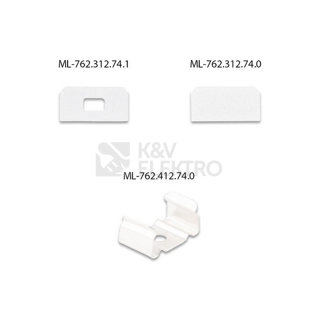 Obrázek produktu Přisazený hliníkový profil bílý PG2 16x8mm s mléčným difuzorem 1m McLED ML-761.312.74.1 2