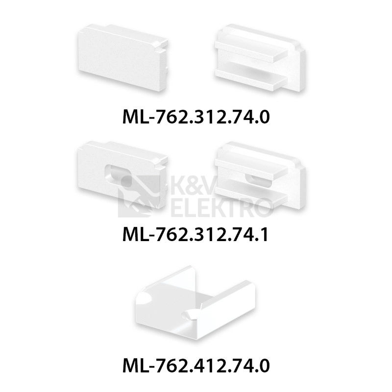 Obrázek produktu Přisazený hliníkový profil bílý PG2 16x8mm s mléčným difuzorem 1m McLED ML-761.312.74.1 3