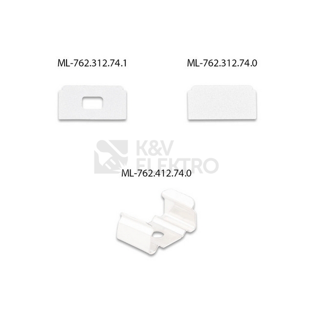 Obrázek produktu Přisazený hliníkový profil bílý PG2 16x8mm s mléčným difuzorem 2m McLED ML-761.312.74.2 3