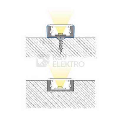Obrázek produktu Přisazený hliníkový profil bílý PG2 16x8mm s mléčným difuzorem 2m McLED ML-761.312.74.2 5