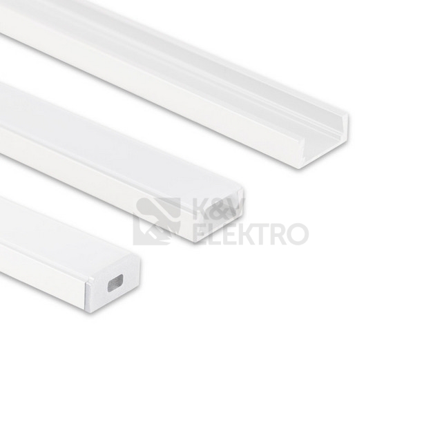 Obrázek produktu Přisazený hliníkový profil bílý PG2 16x8mm s mléčným difuzorem 2m McLED ML-761.312.74.2 8