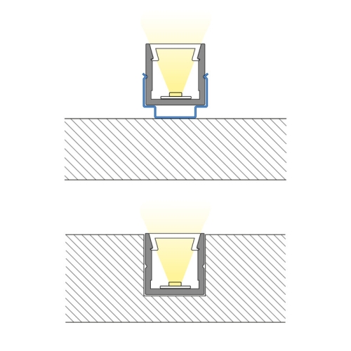 Přisazený hliníkový profil bílý McLED PW 11x11mm včetně mléčného difuzoru 2m ML-761.314.74.2