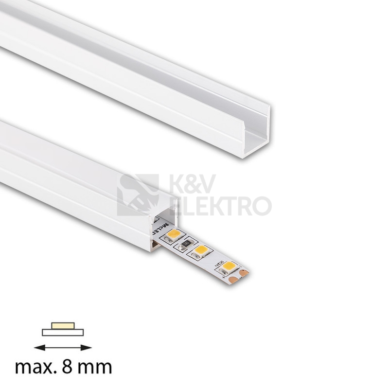 Obrázek produktu Přisazený hliníkový profil bílý McLED PW 11x11mm včetně mléčného difuzoru 2m ML-761.314.74.2 0