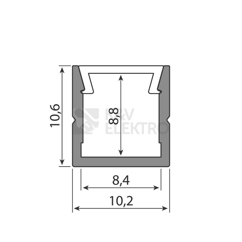 Obrázek produktu Přisazený hliníkový profil bílý McLED PW 11x11mm včetně mléčného difuzoru 2m ML-761.314.74.2 6