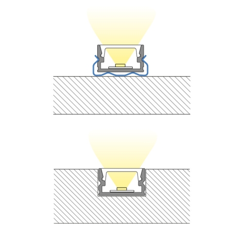 Přisazený hliníkový profil bílý McLED PM 12x7mm včetně mléčného difuzoru 2m ML-761.316.74.2