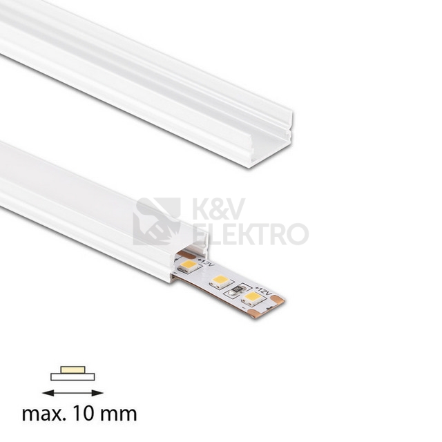 Obrázek produktu Přisazený hliníkový profil bílý McLED PM 12x7mm včetně mléčného difuzoru 2m ML-761.316.74.2 1