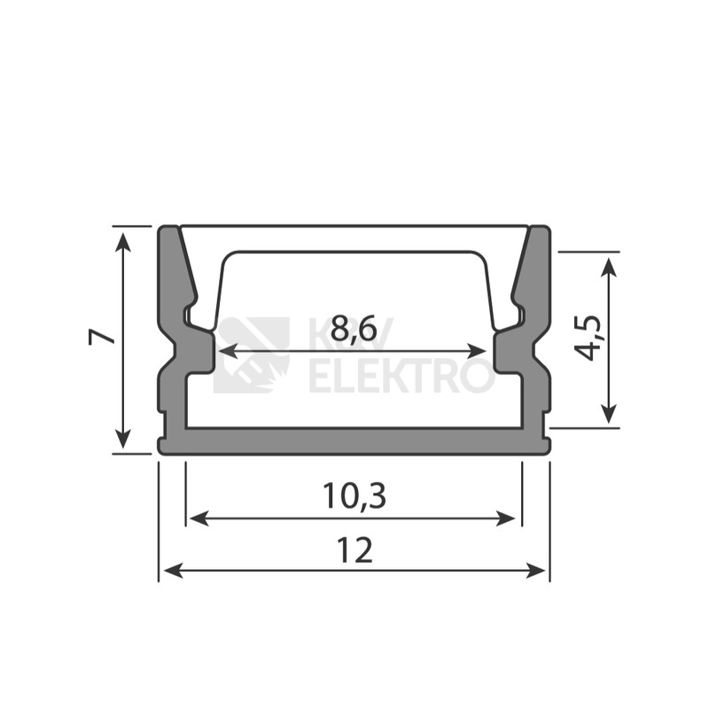 Obrázek produktu Přisazený hliníkový profil bílý McLED PM 12x7mm včetně mléčného difuzoru 2m ML-761.316.74.2 3