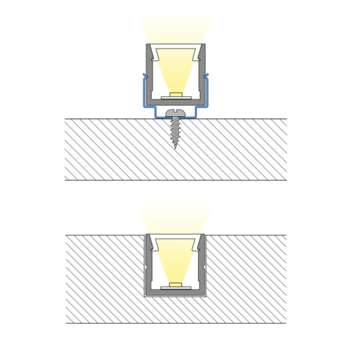 Přisazený hliníkový profil černý McLED PW 11x11mm včetně černého difuzoru 1m ML-761.329.74.1