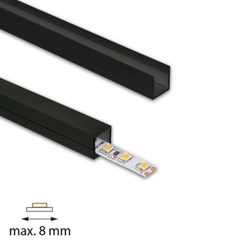 Přisazený hliníkový profil černý McLED PW 11x11mm včetně černého difuzoru 1m ML-761.329.74.1 (obrázek 2)