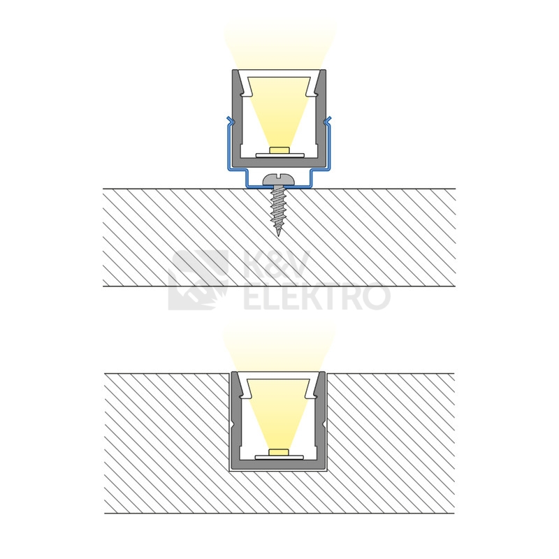 Obrázek produktu Přisazený hliníkový profil černý McLED PW 11x11mm včetně černého difuzoru 1m ML-761.329.74.1 4