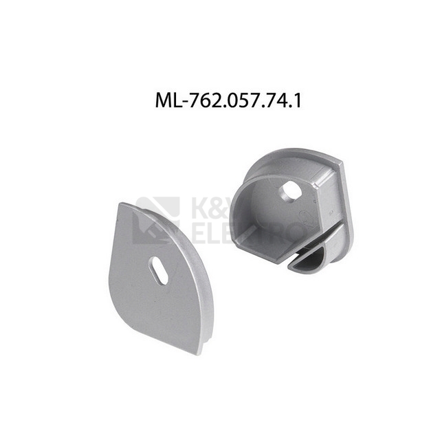 Obrázek produktu Koncovka LED profilu RL2 s otvorem stříbrná McLED ML-762.057.74.1 0