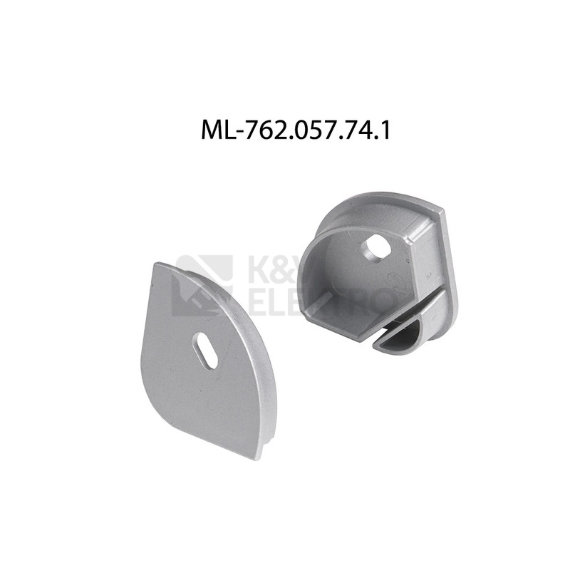 Obrázek produktu Koncovka LED profilu RL2 s otvorem stříbrná McLED ML-762.057.74.1 0