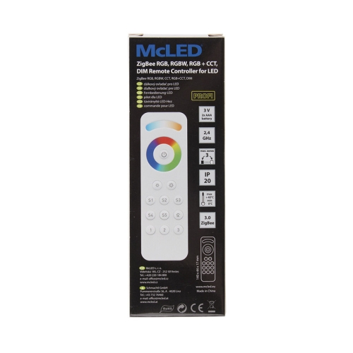 ZigBee dálkové ovládání McLED pro RGB RGB+W RGB+CCT LED pásky ML-917.552.22.0