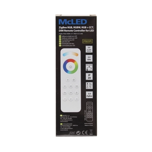 ZigBee dálkové ovládání McLED pro RGB RGB+W RGB+CCT LED pásky ML-917.552.22.0 (obrázek 2)