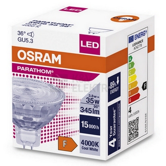 Obrázek produktu LED žárovka GU5,3 MR16 OSRAM PARATHOM 3,8W (35W) neutrální bílá (4000K), reflektor 12V 36° 1