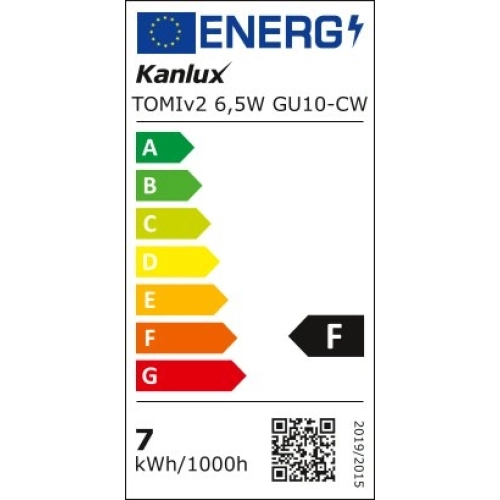 LED žárovka GU10 Kanlux 6,5W (50W) studená bílá (6500K), reflektor 100° 34969 (obrázek 2)