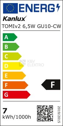 Obrázek produktu LED žárovka GU10 Kanlux 6,5W (50W) studená bílá (6500K), reflektor 100° 34969 3