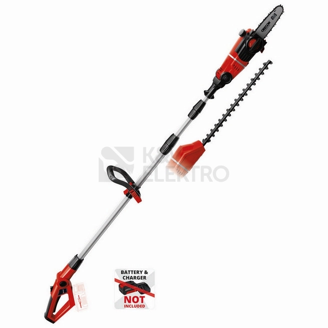 Obrázek produktu Aku řetězová pilka na větve 20cm / nůžky na živý plot 40cm na tyči Einhell GE-HC 18 Li T-Solo 3410800 bez nabíječky a baterie 0