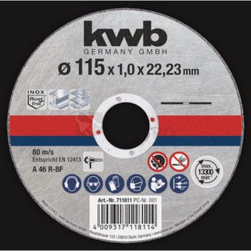 KWB řezný kotouč 115x1,0x22,23 49711811