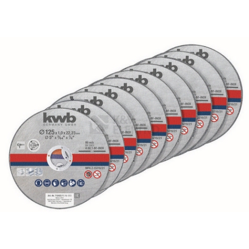 KWB řezné kotouče 10ks 125x1,0x22,23 49712022