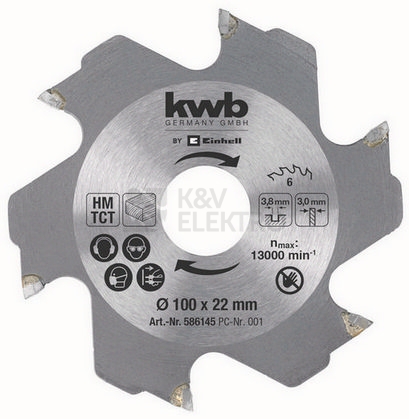 Obrázek produktu KWB kotouč k lamelovací frézce 100x22x3,8 49758941 0