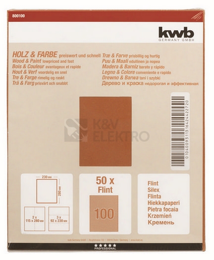 Obrázek produktu KWB brusný papír Universal 230X280mm G100 49800100 0
