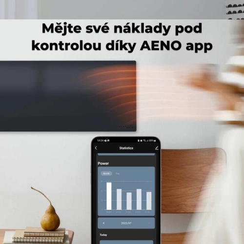 Teplovzdušný infra konvektor AENO GH2S 700W AGH0002S WiFi černý (obrázek 5)