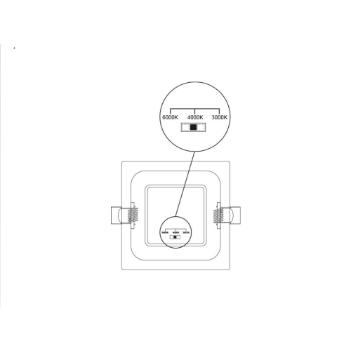 LED podhledové svítidlo Panlux DOWNLIGHT CCT SQUARE IP44 6W černá PN22400013 (obrázek 4)