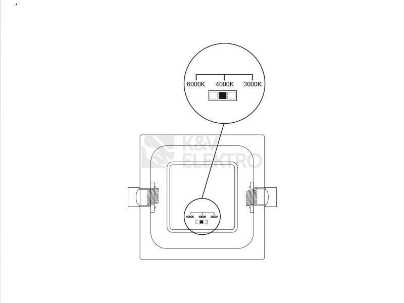 Obrázek produktu LED podhledové svítidlo Panlux DOWNLIGHT CCT SQUARE IP44 6W černá PN22400013 3