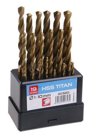 Obrázek produktu Sada HSS TITAN vrtáků 1-10mm (po 0,5mm) 19ks 20320 0