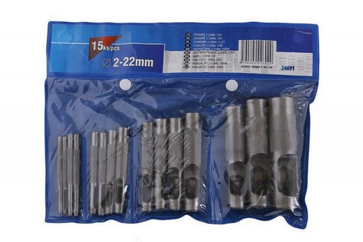 Obrázek produktu Sada děrovačů na kůži 2-22mm 15ks 24691 0