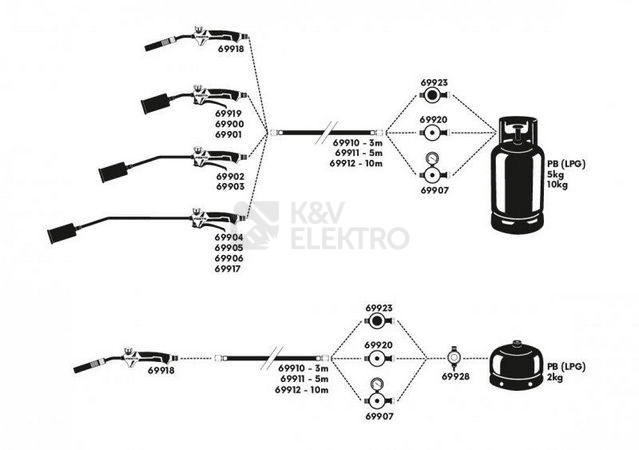 Obrázek produktu Hořák FESTA LPG (PB) 35kW 55x550mm bez hadice 69902 2