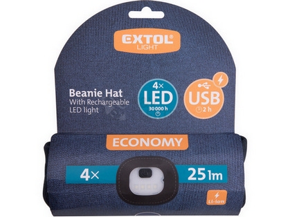 Obrázek produktu  Čepice s LED svítilnou Extol Light 43456 tmavě modrá 4