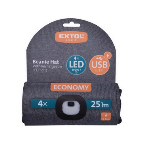 Čepice s LED čelovkou Extol Light 43452 tmavě šedá (obrázek 4)