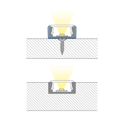 Přisazený hliníkový profil PG2 16x8mm včetně mléčného difuzoru 2m McLED ML-761.001.74.2 (obrázek 4)