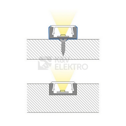 Obrázek produktu Přisazený hliníkový profil PG2 16x8mm včetně mléčného difuzoru 2m McLED ML-761.001.74.2 5