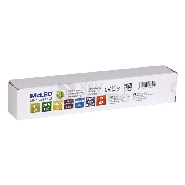 Obrázek produktu  LED napájecí zdroj McLED 24VDC 1,87A 45W ML-732.099.45.1 2