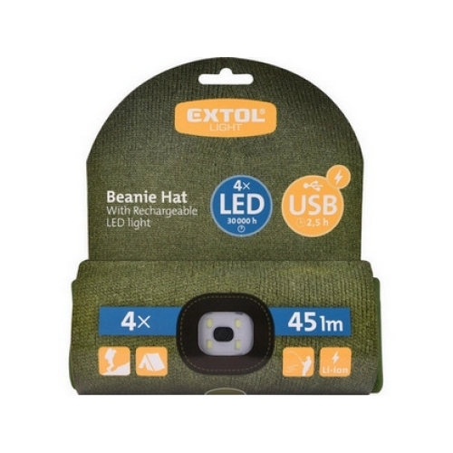 Čepice s čelovkou EXTOL LIGHT 43192 tmavě zelená (obrázek 5)