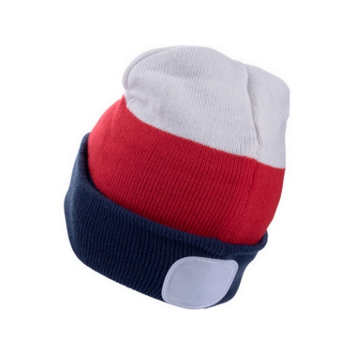 Čepice s čelovkou EXTOL LIGHT 43450 bílá/červená/modrá