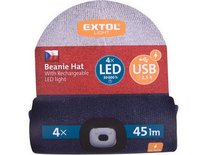 Čepice s čelovkou EXTOL LIGHT 43450 bílá/červená/modrá (obrázek 5)