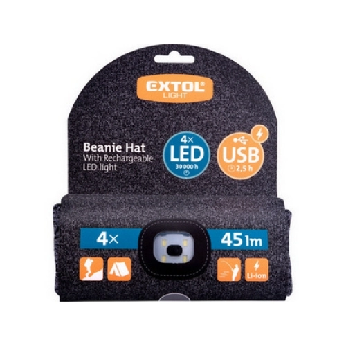 Čepice s čelovkou EXTOL LIGHT 43462 šedá/černá (obrázek 5)