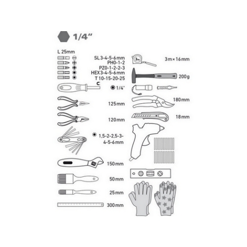 Sada nářadí 68ks v růžovém pouzdře EXTOL LADY 6593