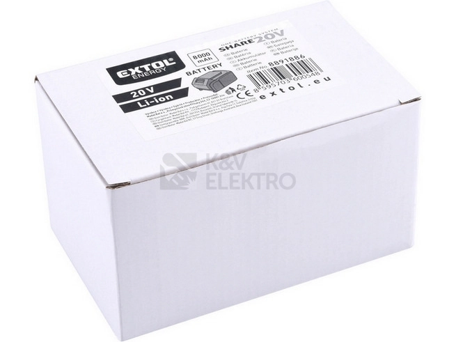 Obrázek produktu Akumulátor EXTOL ENERGY SHARE20V 8891886 20V baterie 8Ah
2