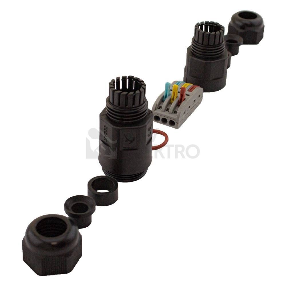 Obrázek produktu Kabelová spojka 3x0,5-2,5mm2 bezšroubová FK Technics FK-I3P-IP68-W 4739727 2