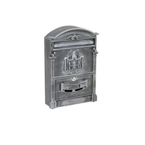Levně Ocelová rustikální poštovní schránka s hliníkovým čelem Richter BK.301.SP stříbrná prášková