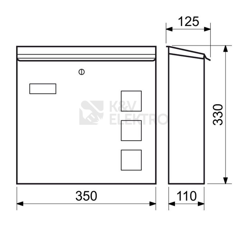 Obrázek produktu Nerezová poštovní schránka s okénky z matného plexiskla umožňující částečný průhled do jejího vnitřku a zadním vhozem Richter BK.703 .G.Z.N nerez matná 6