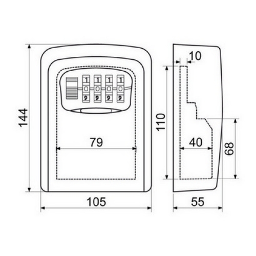 Bezpečnostní ocelová schránka (depozit) s velkým vnitřním objemem pro uložení svazku klíčů Richter KB.G3